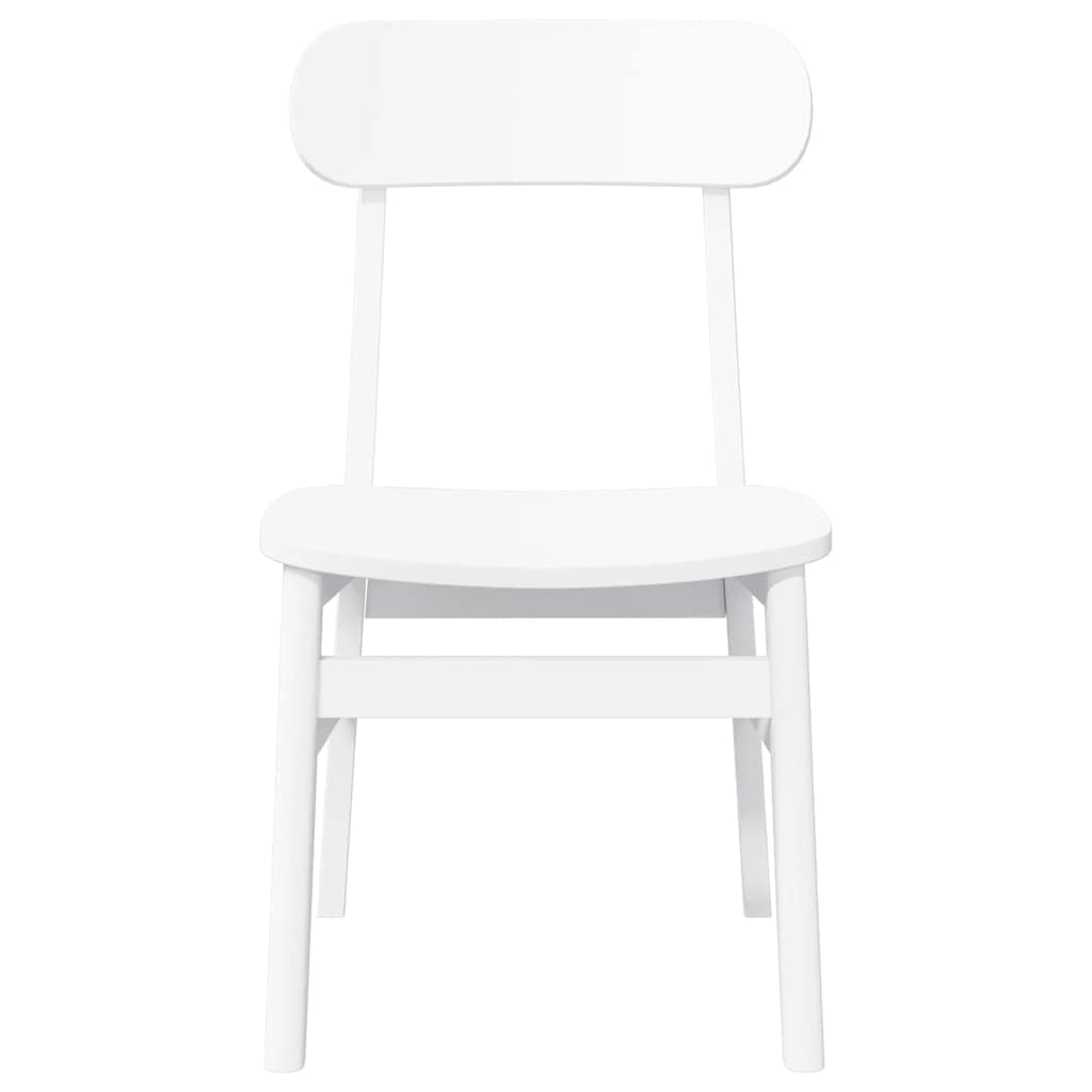 Cadeiras de jantar 2 pcs madeira de seringueira maciça branco
