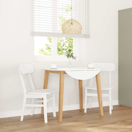 Cadeiras de jantar 2 pcs madeira de seringueira maciça branco