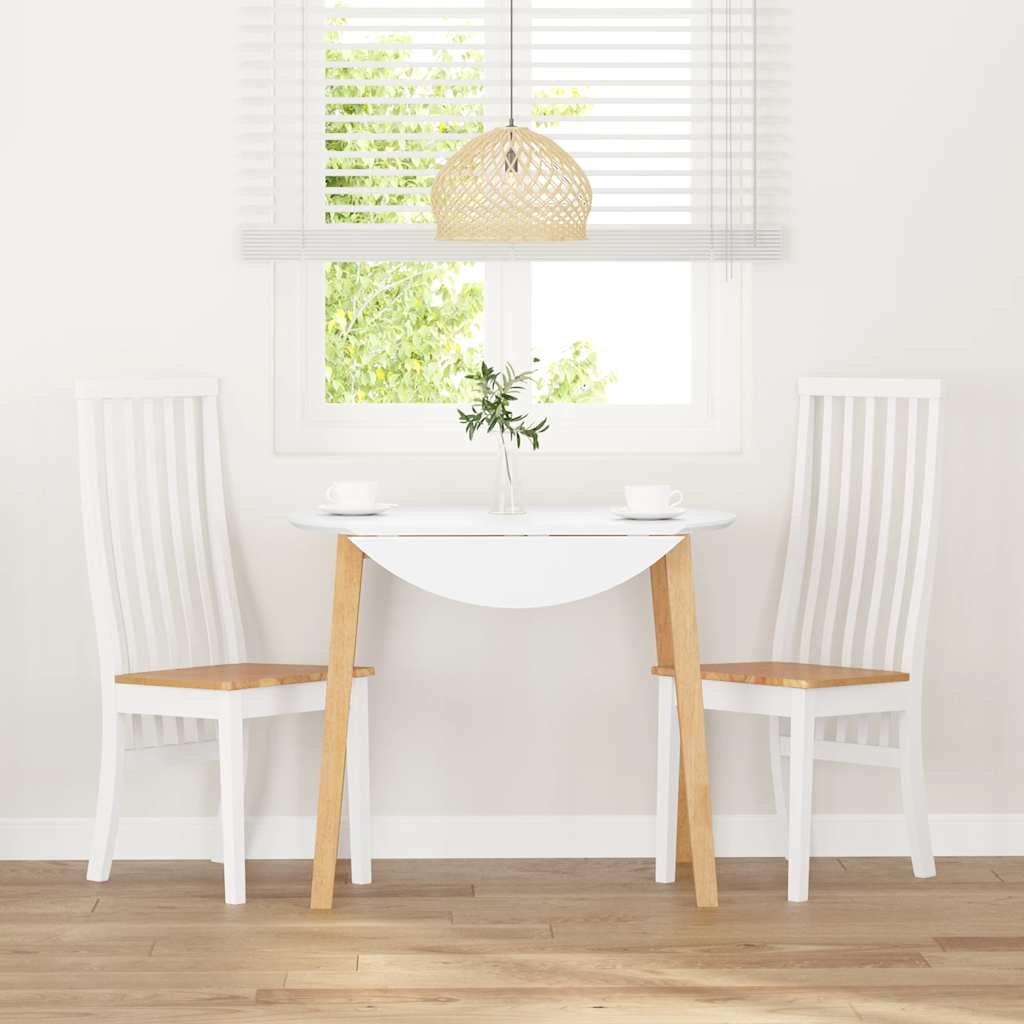 Cadeiras de jantar 2 pcs madeira de seringueira maciça branco