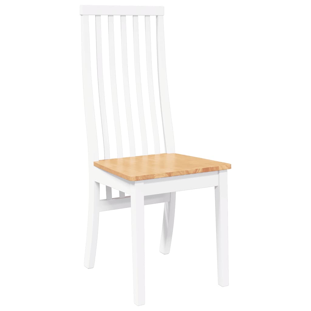 Cadeiras de jantar 2 pcs madeira de seringueira maciça branco