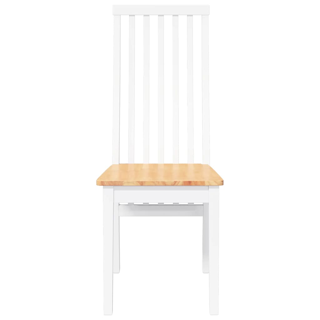 Cadeiras de jantar 2 pcs madeira de seringueira maciça branco