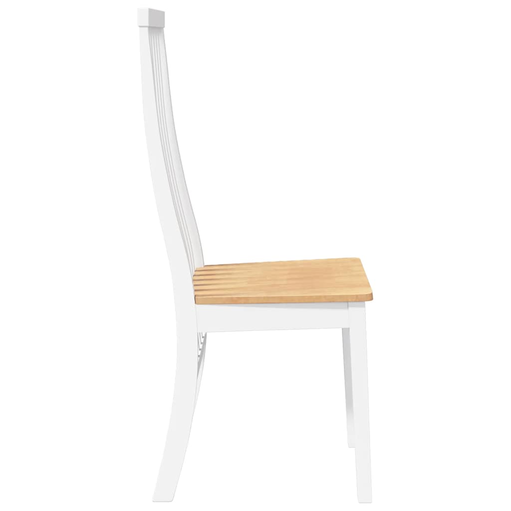 Cadeiras de jantar 2 pcs madeira de seringueira maciça branco