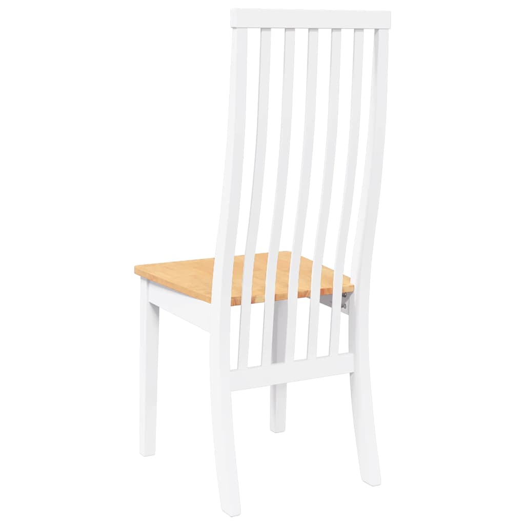 Cadeiras de jantar 2 pcs madeira de seringueira maciça branco