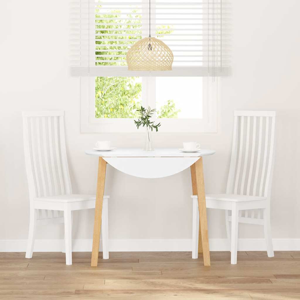 Cadeiras de jantar 2 pcs madeira de seringueira maciça branco