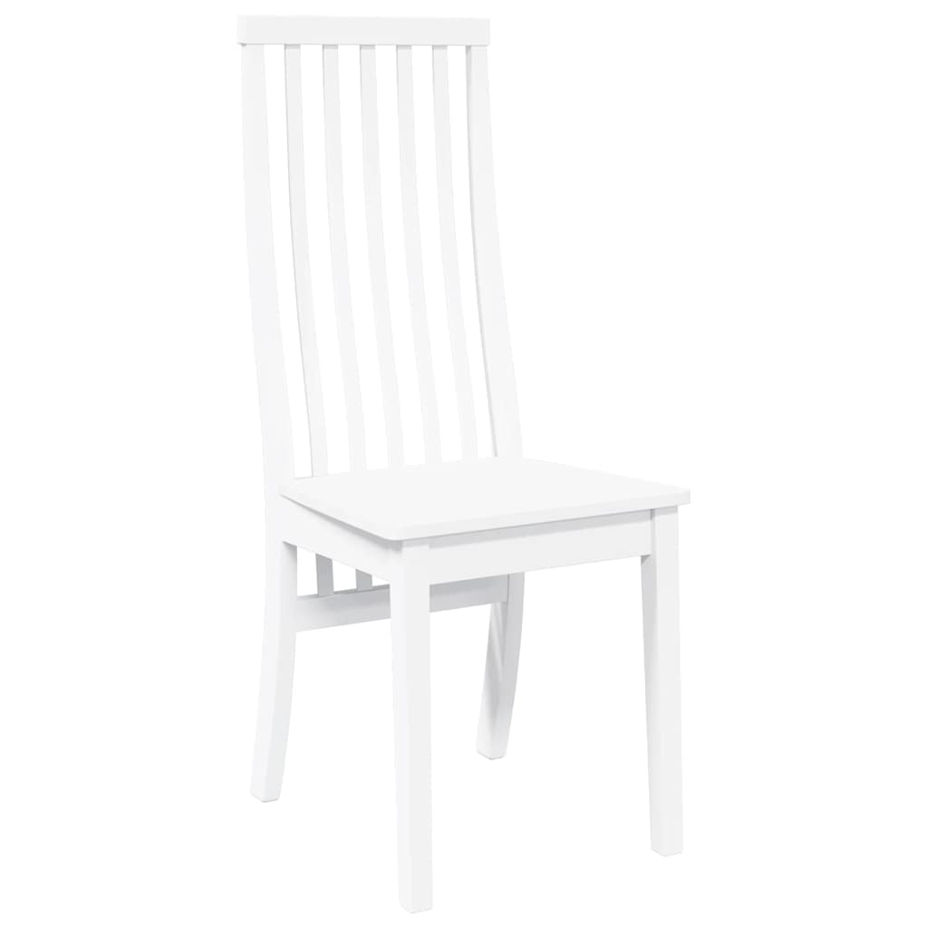 Cadeiras de jantar 2 pcs madeira de seringueira maciça branco
