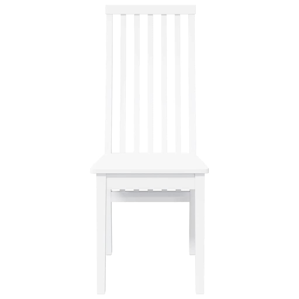 Cadeiras de jantar 2 pcs madeira de seringueira maciça branco