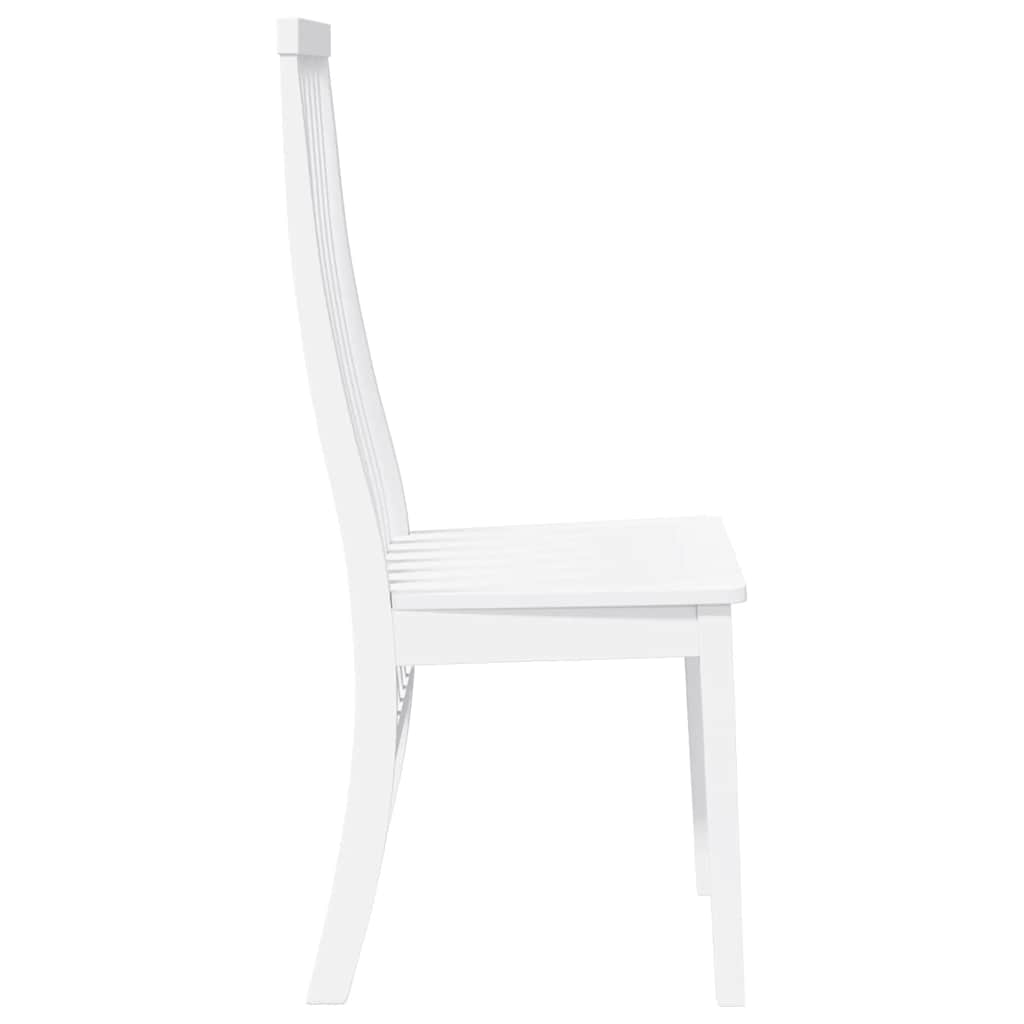Cadeiras de jantar 2 pcs madeira de seringueira maciça branco
