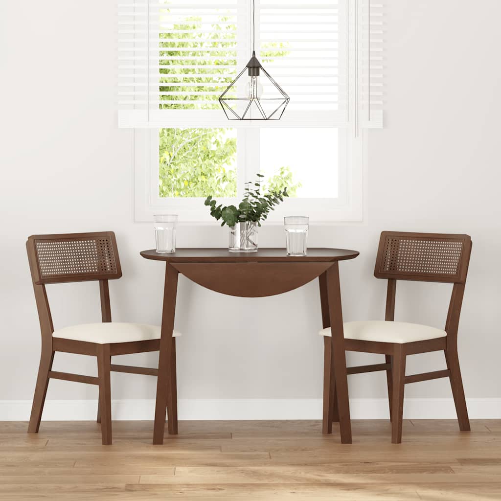 Cadeiras de jantar com almofadões 2 pcs madeira maciça castanho