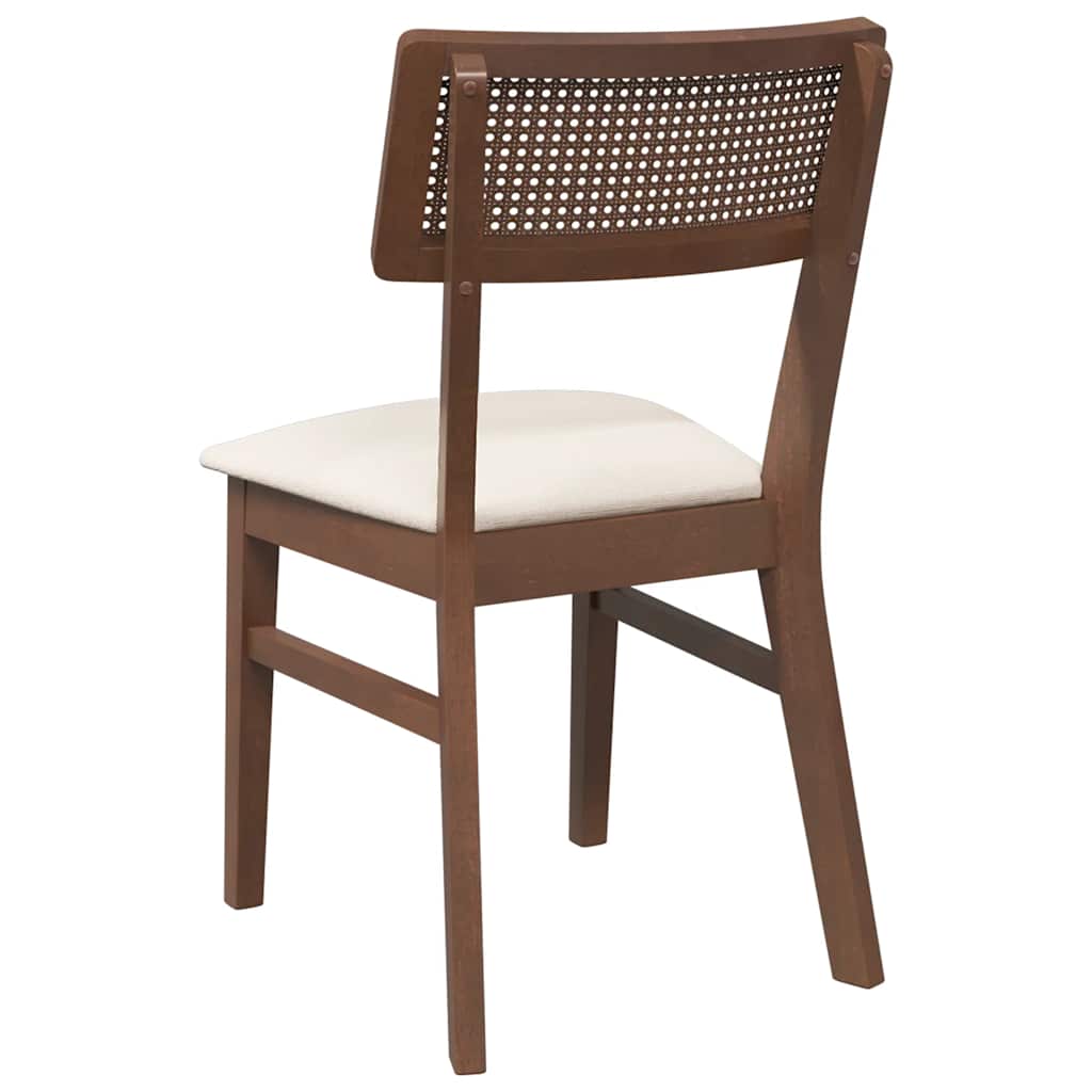 Cadeiras de jantar com almofadões 2 pcs madeira maciça castanho