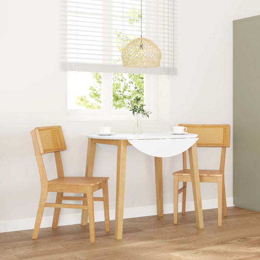 Cadeiras de jantar 2 pcs madeira de seringueira maciça