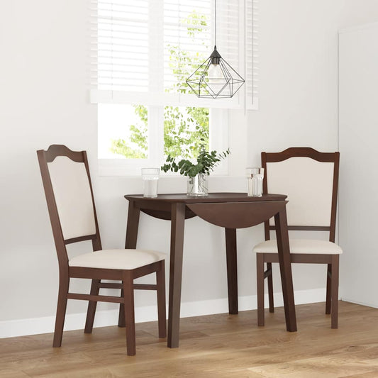 Cadeiras de jantar com almofadões 2 pcs madeira maciça castanho