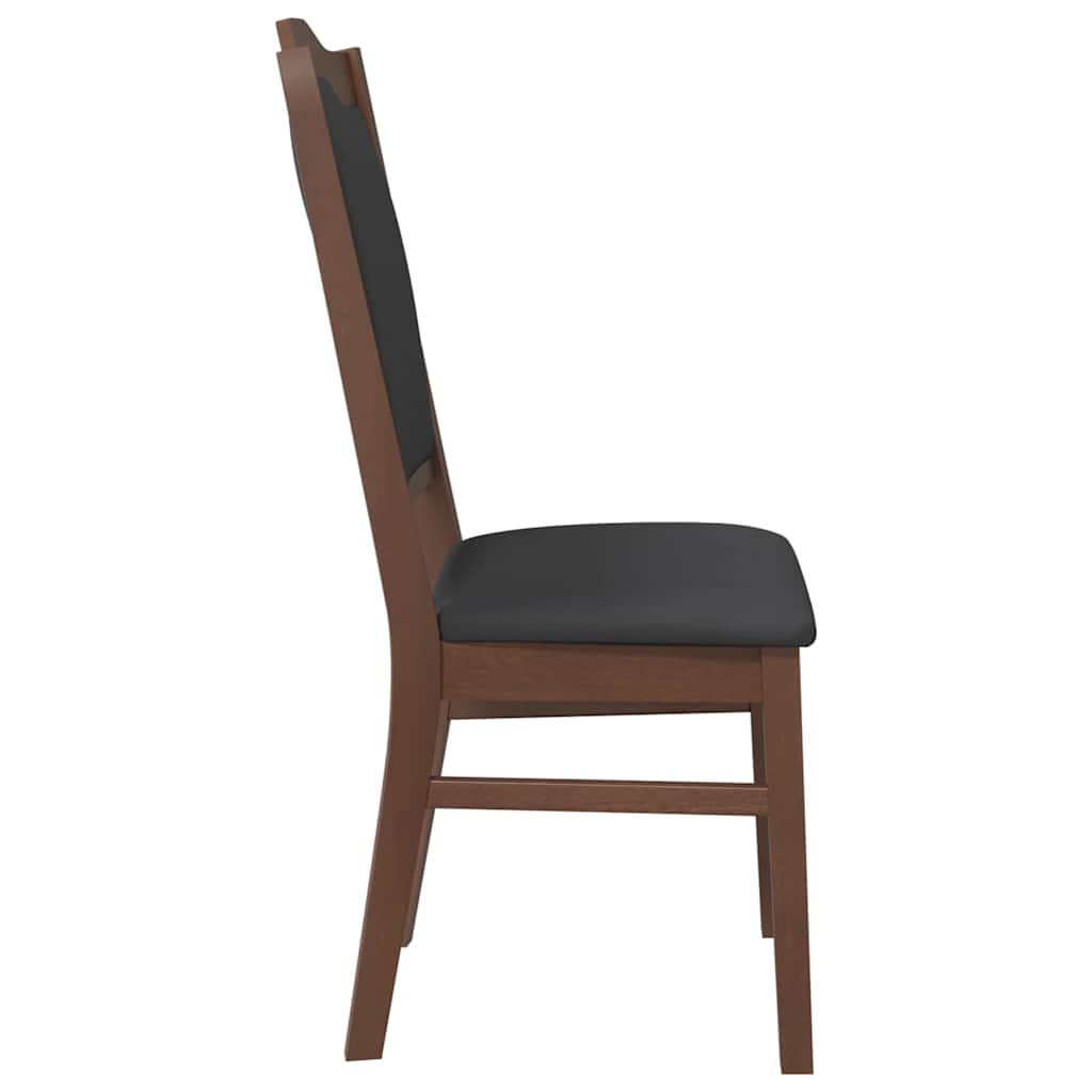 Cadeiras de jantar com almofadões 2 pcs madeira maciça castanho