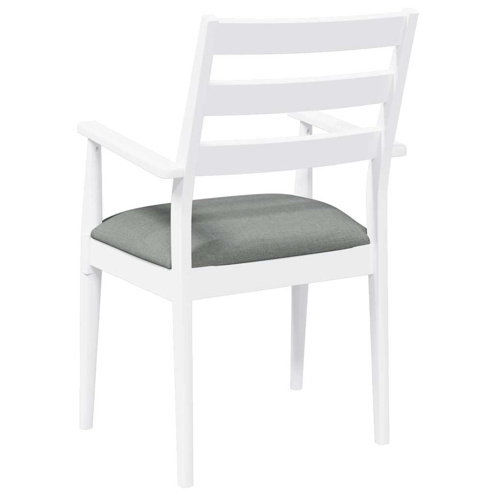 Cadeiras de jantar com almofadões 2 pcs madeira maciça branco