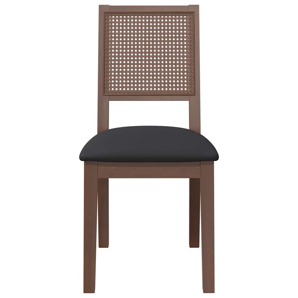 Cadeiras de jantar com almofadões 2 pcs madeira maciça castanho