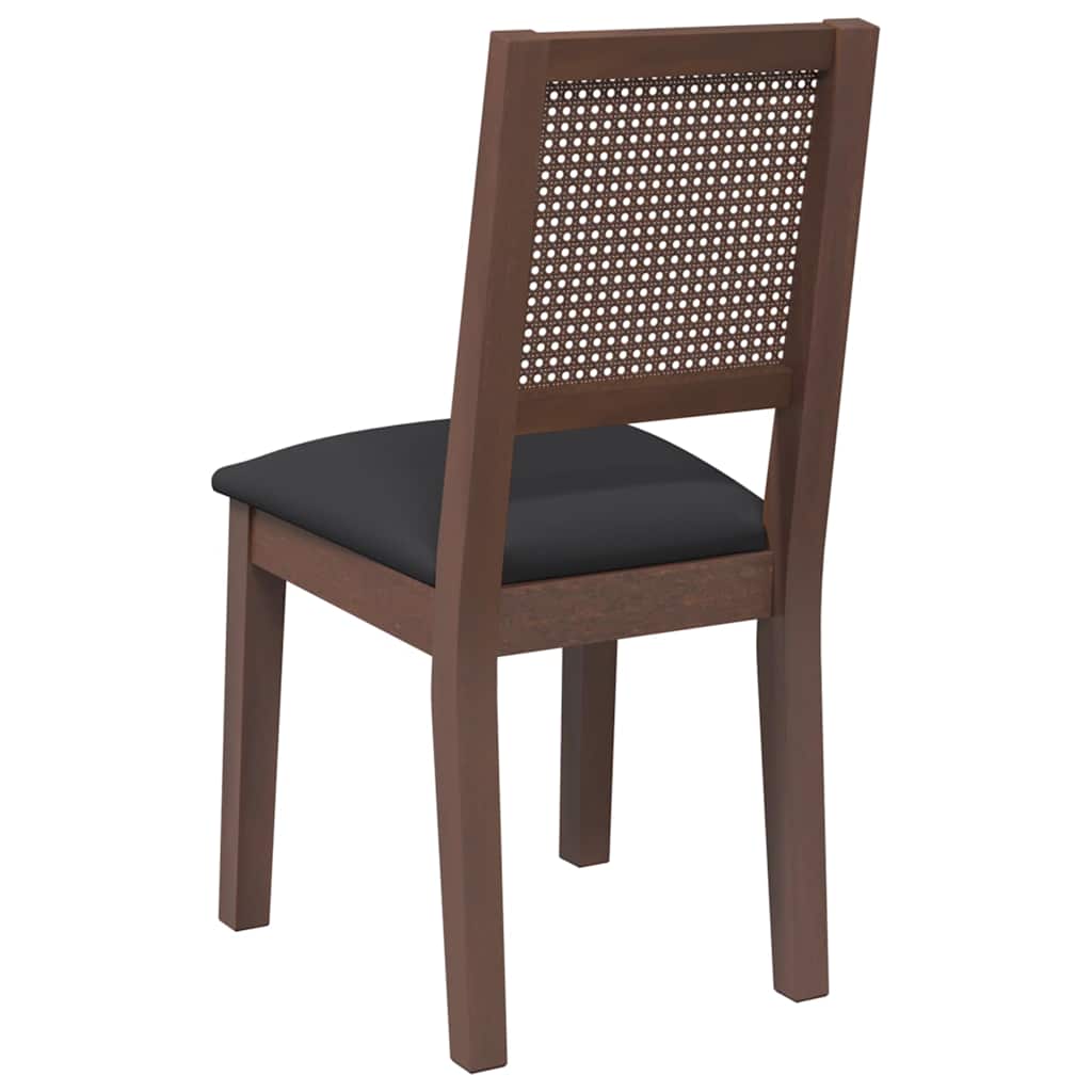 Cadeiras de jantar com almofadões 2 pcs madeira maciça castanho