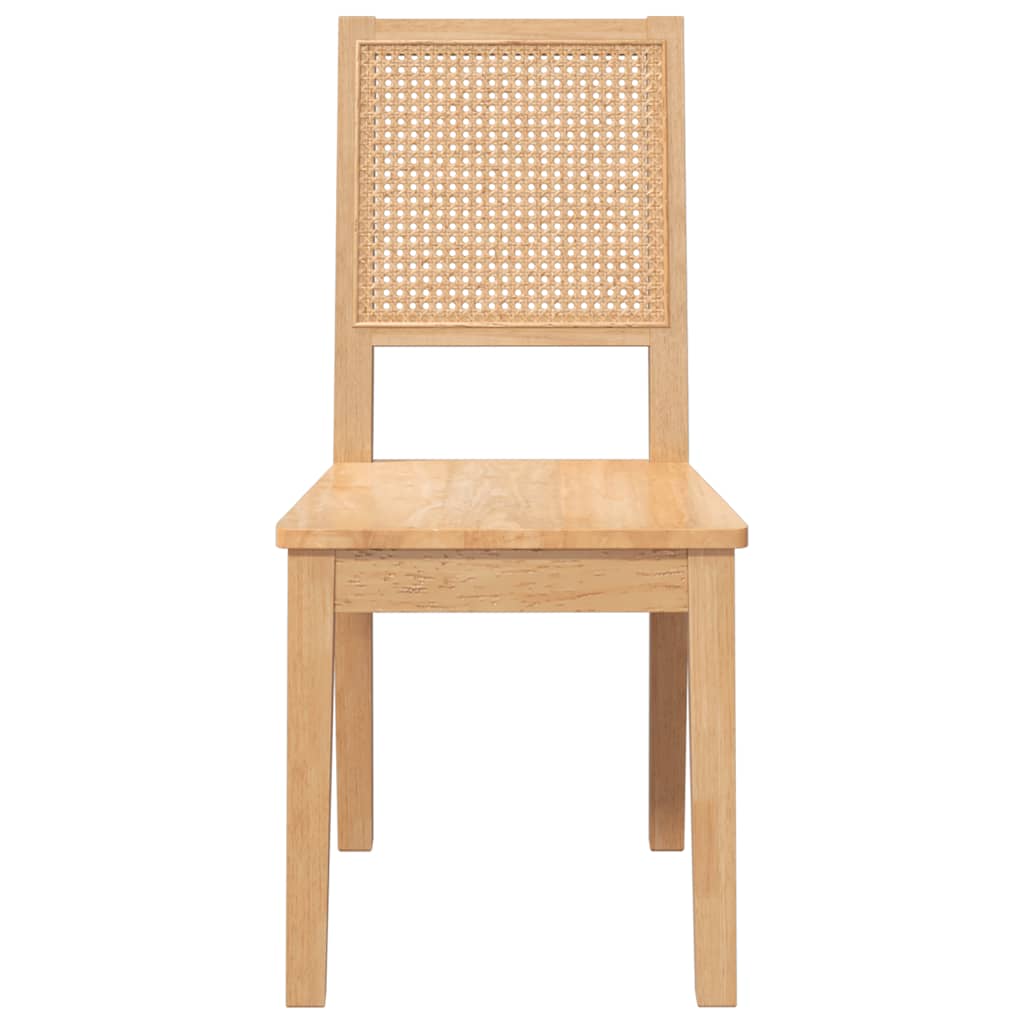 Cadeiras de jantar 2 pcs madeira de seringueira maciça