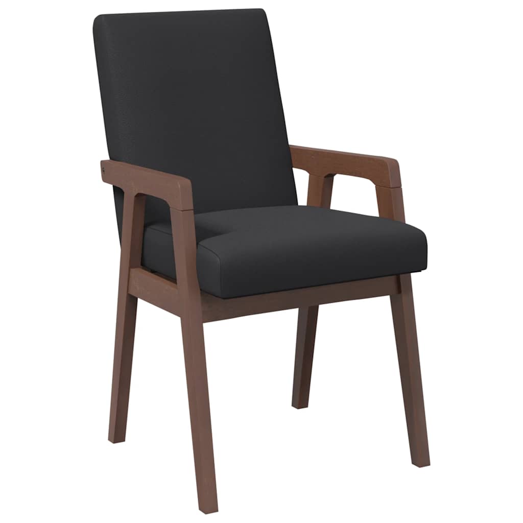 Cadeiras de jantar com almofadões 2 pcs madeira maciça castanho