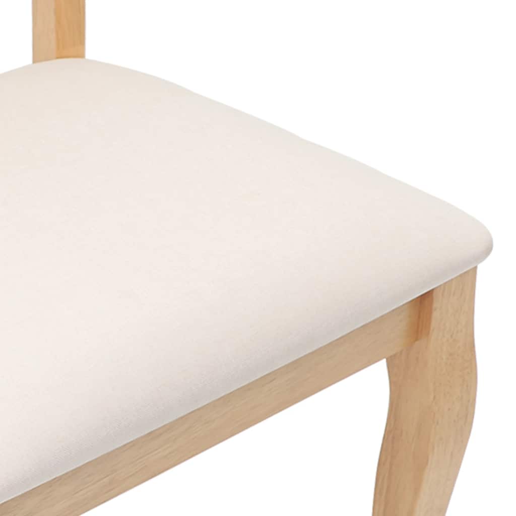 Cadeiras de jantar com almofadões 2 pcs madeira maciça natural