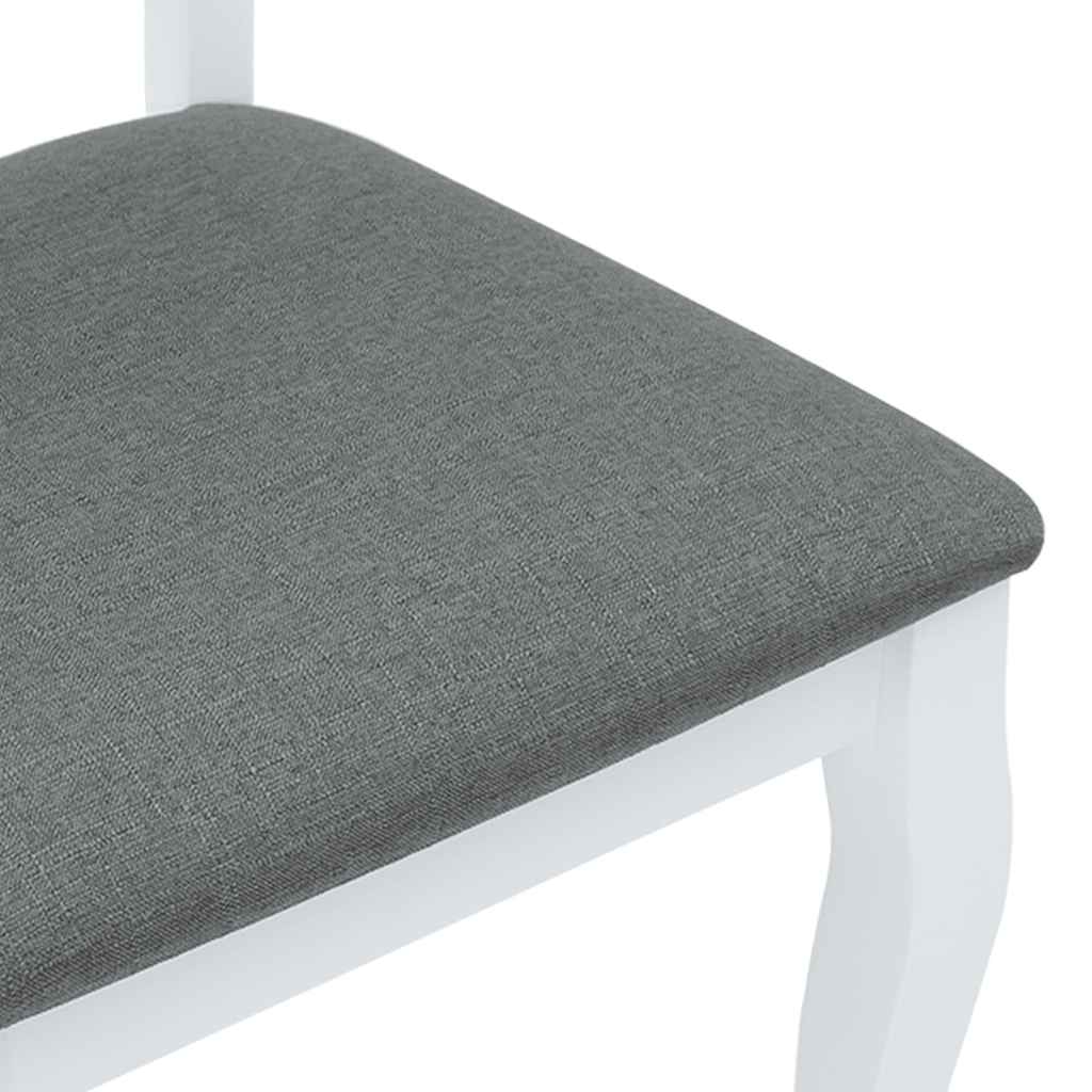 Cadeiras de jantar com almofadões 2 pcs madeira maciça branco