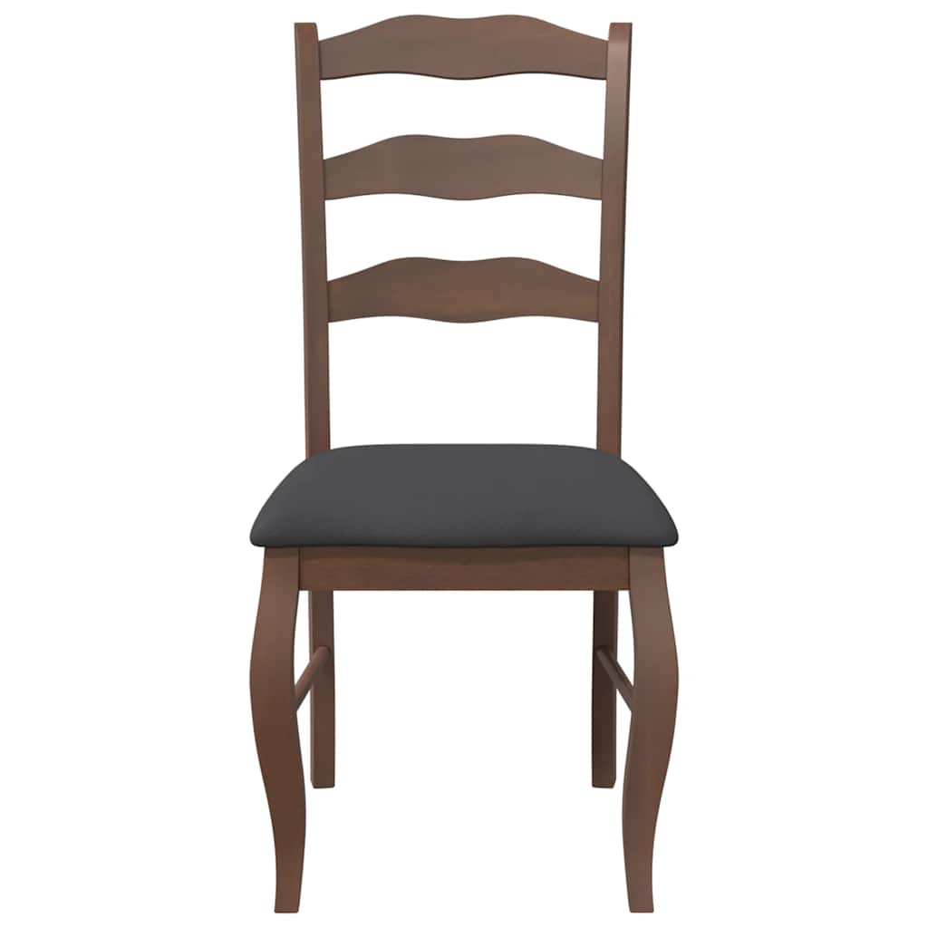 Cadeiras de jantar com almofadões 2 pcs madeira maciça castanho