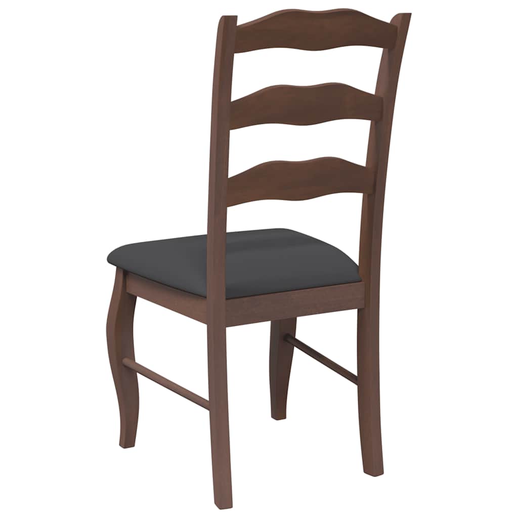 Cadeiras de jantar com almofadões 2 pcs madeira maciça castanho