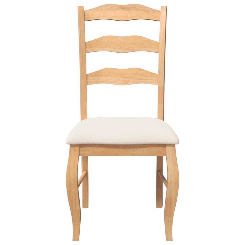 Cadeiras de jantar com almofadões 2 pcs madeira maciça natural