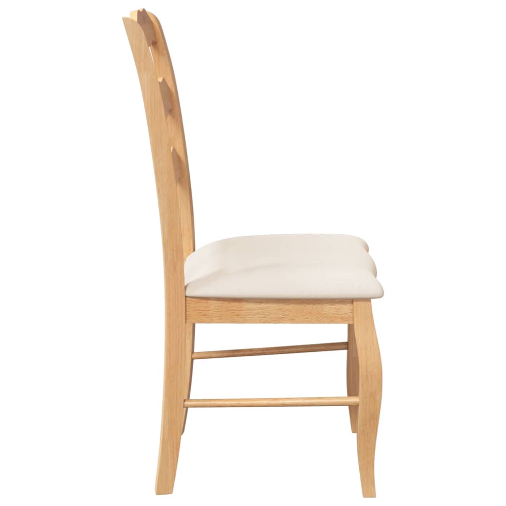 Cadeiras de jantar com almofadões 2 pcs madeira maciça natural