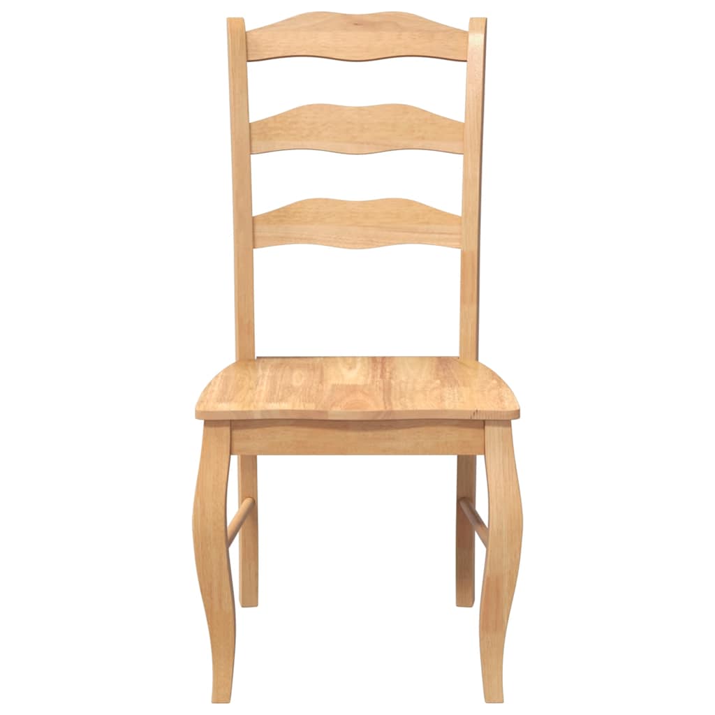 Cadeiras de jantar 2 pcs madeira seringueira maciça natural