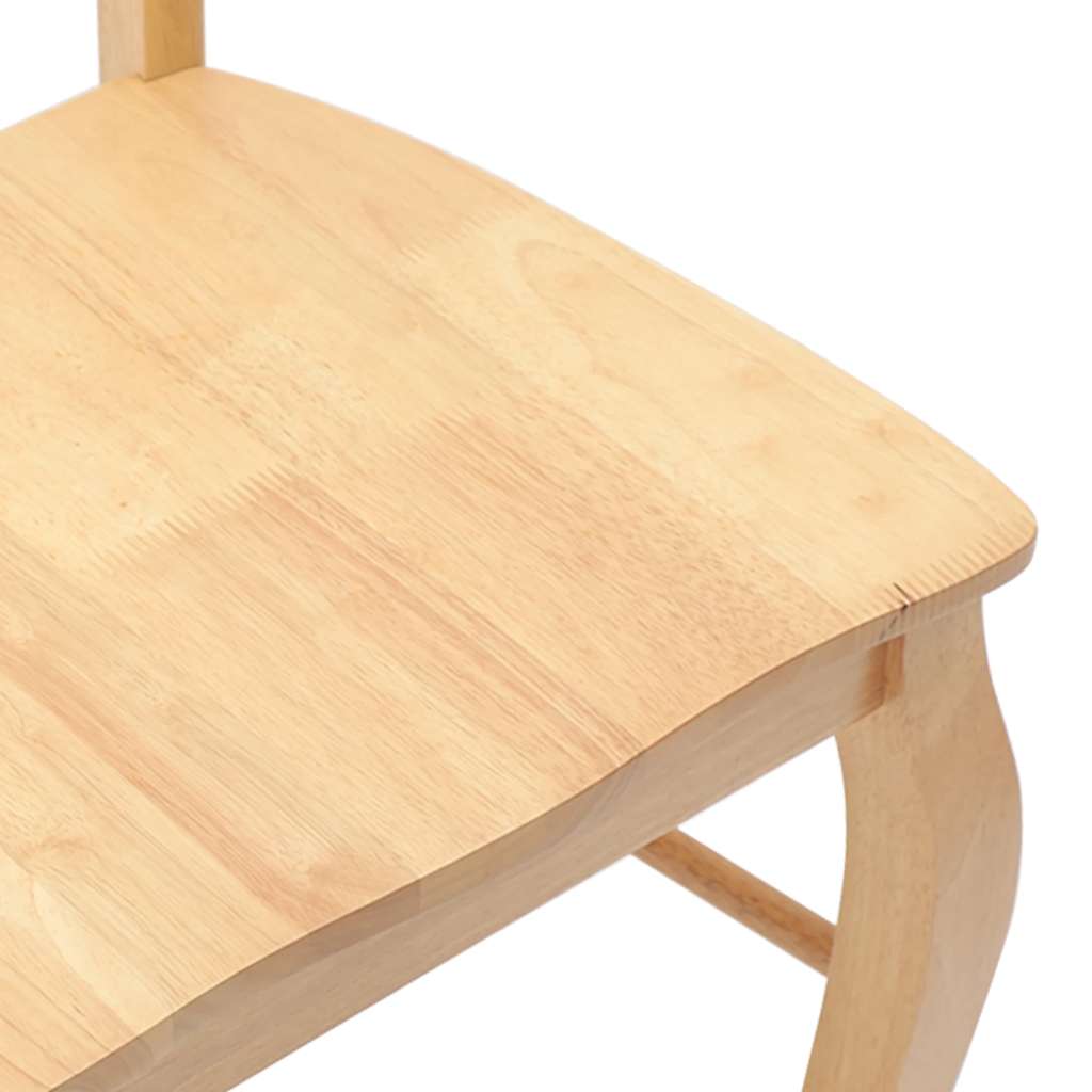 Cadeiras de jantar 2 pcs madeira seringueira maciça natural