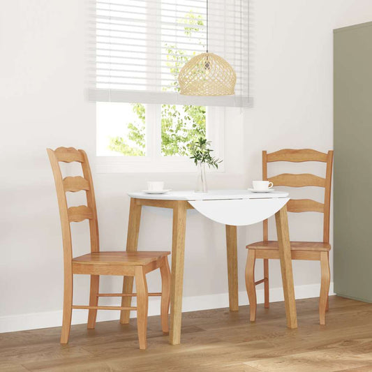 Cadeiras de jantar 2 pcs madeira seringueira maciça natural