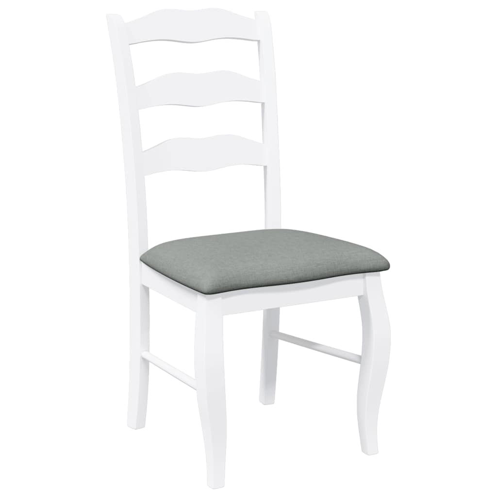 Cadeiras de jantar com almofadões 2 pcs madeira maciça branco