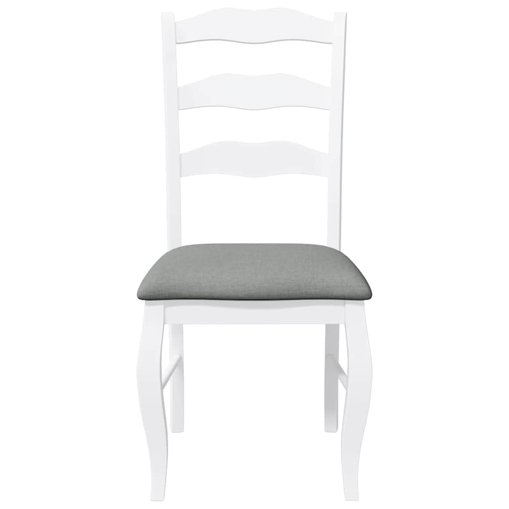 Cadeiras de jantar com almofadões 2 pcs madeira maciça branco
