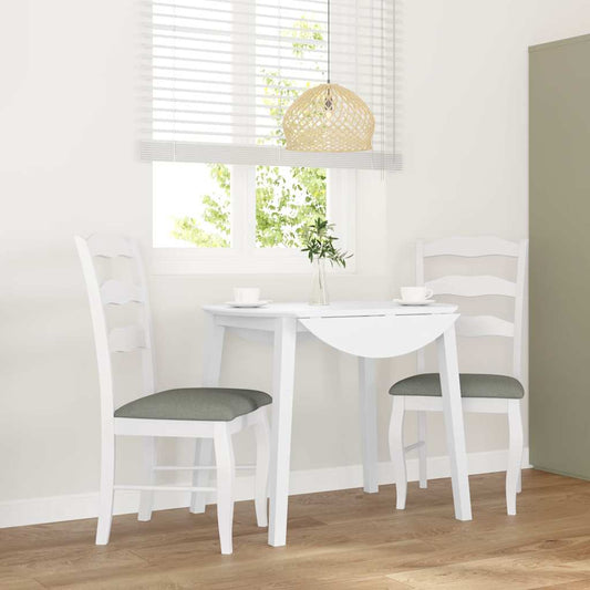 Cadeiras de jantar com almofadões 2 pcs madeira maciça branco