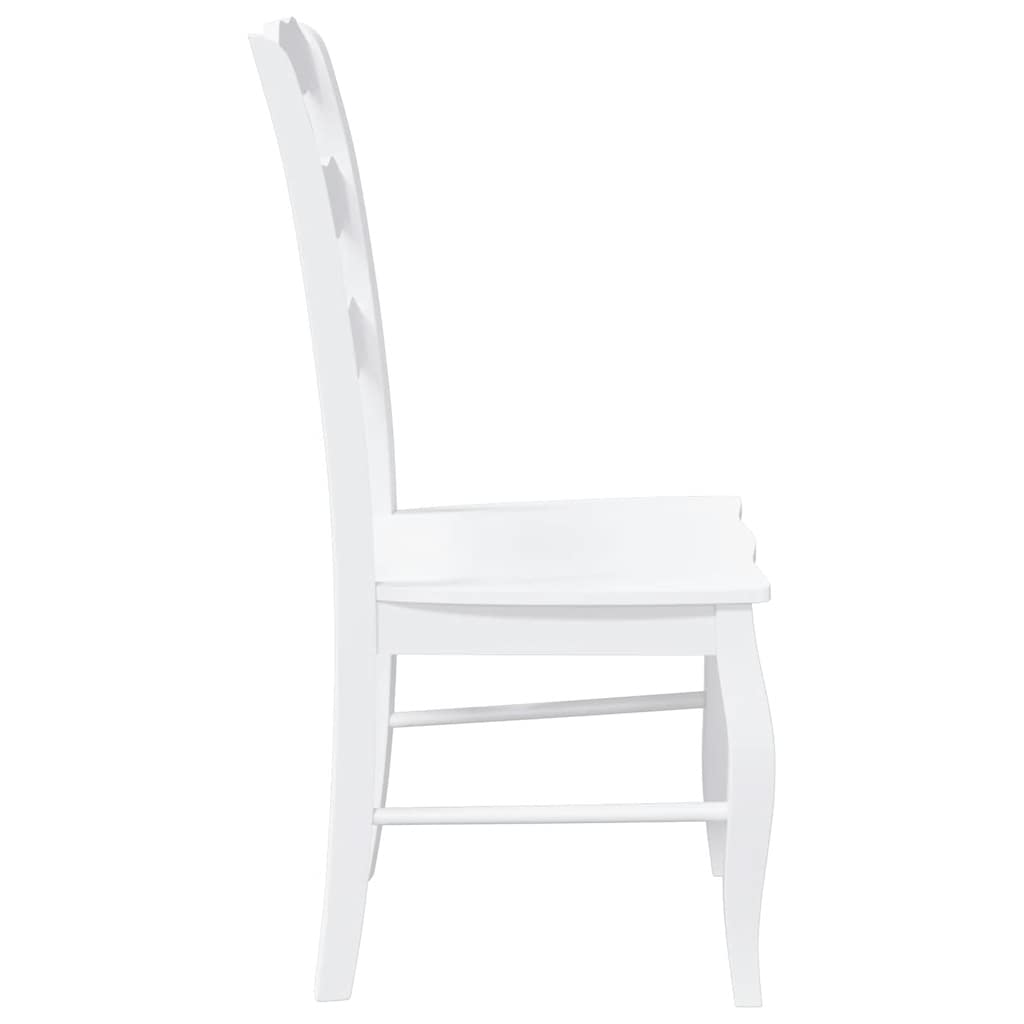 Cadeiras de jantar 2 pcs madeira de seringueira maciça branco