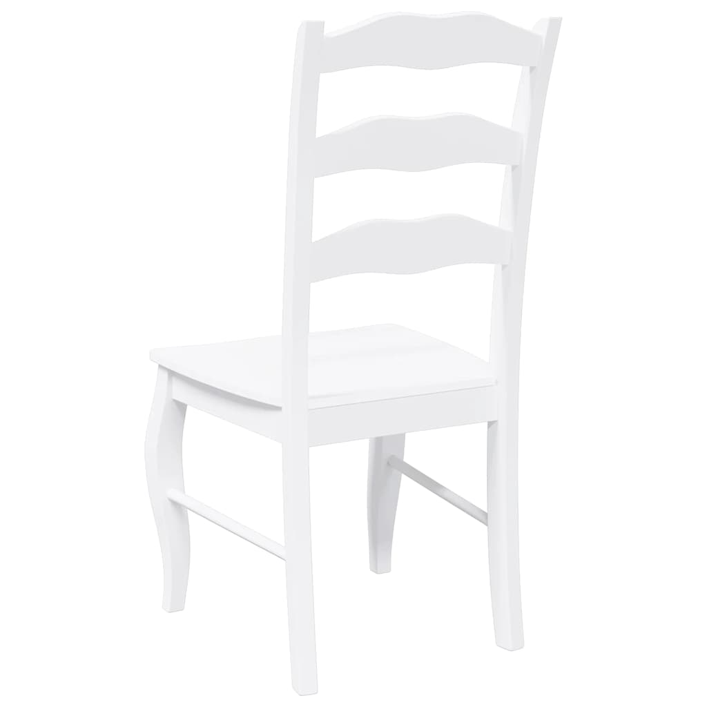Cadeiras de jantar 2 pcs madeira de seringueira maciça branco