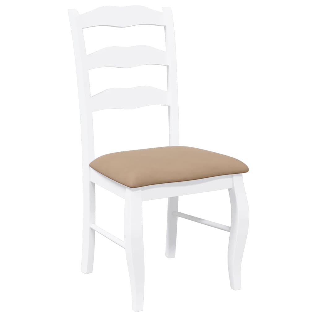 Cadeiras de jantar com almofadões 2 pcs madeira maciça branco