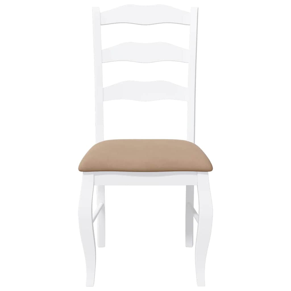Cadeiras de jantar com almofadões 2 pcs madeira maciça branco