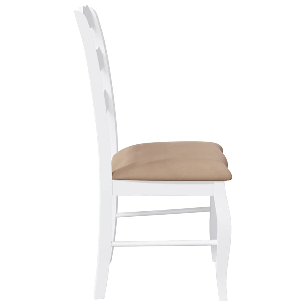 Cadeiras de jantar com almofadões 2 pcs madeira maciça branco