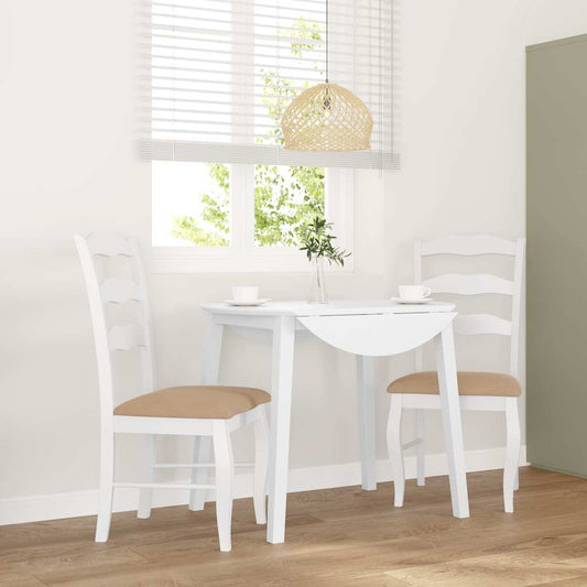 Cadeiras de jantar com almofadões 2 pcs madeira maciça branco