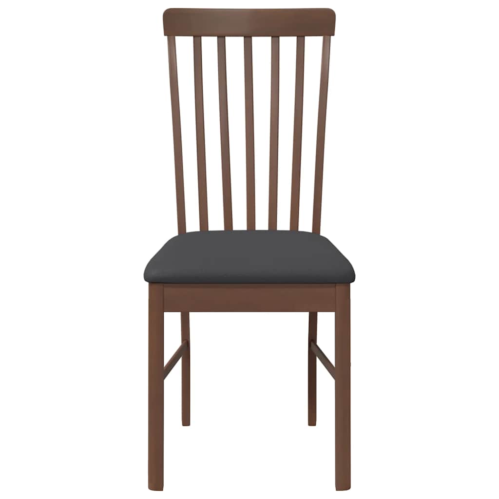 Cadeiras de jantar com almofadões 2 pcs madeira maciça castanho