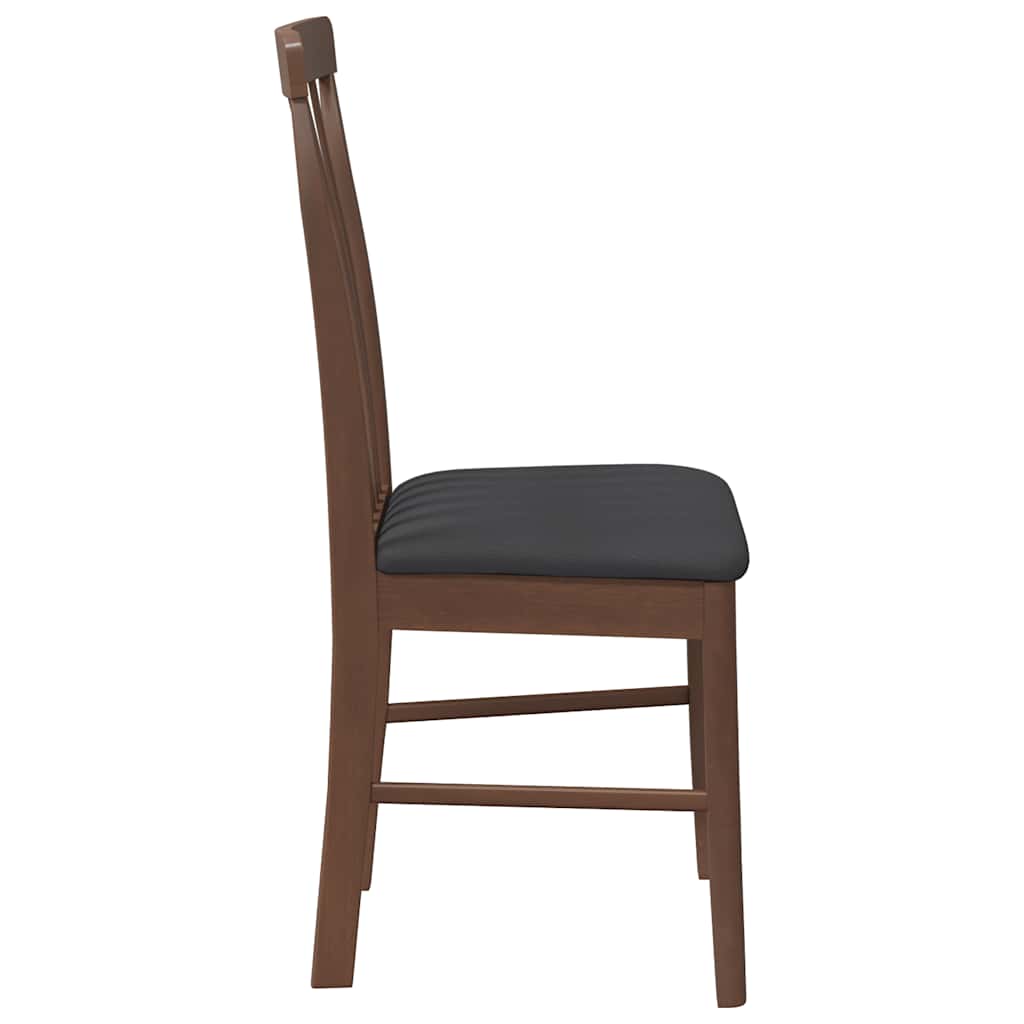 Cadeiras de jantar com almofadões 2 pcs madeira maciça castanho