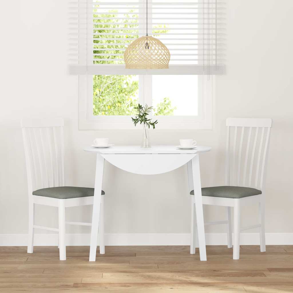 Cadeiras de jantar com almofadões 2 pcs madeira maciça branco