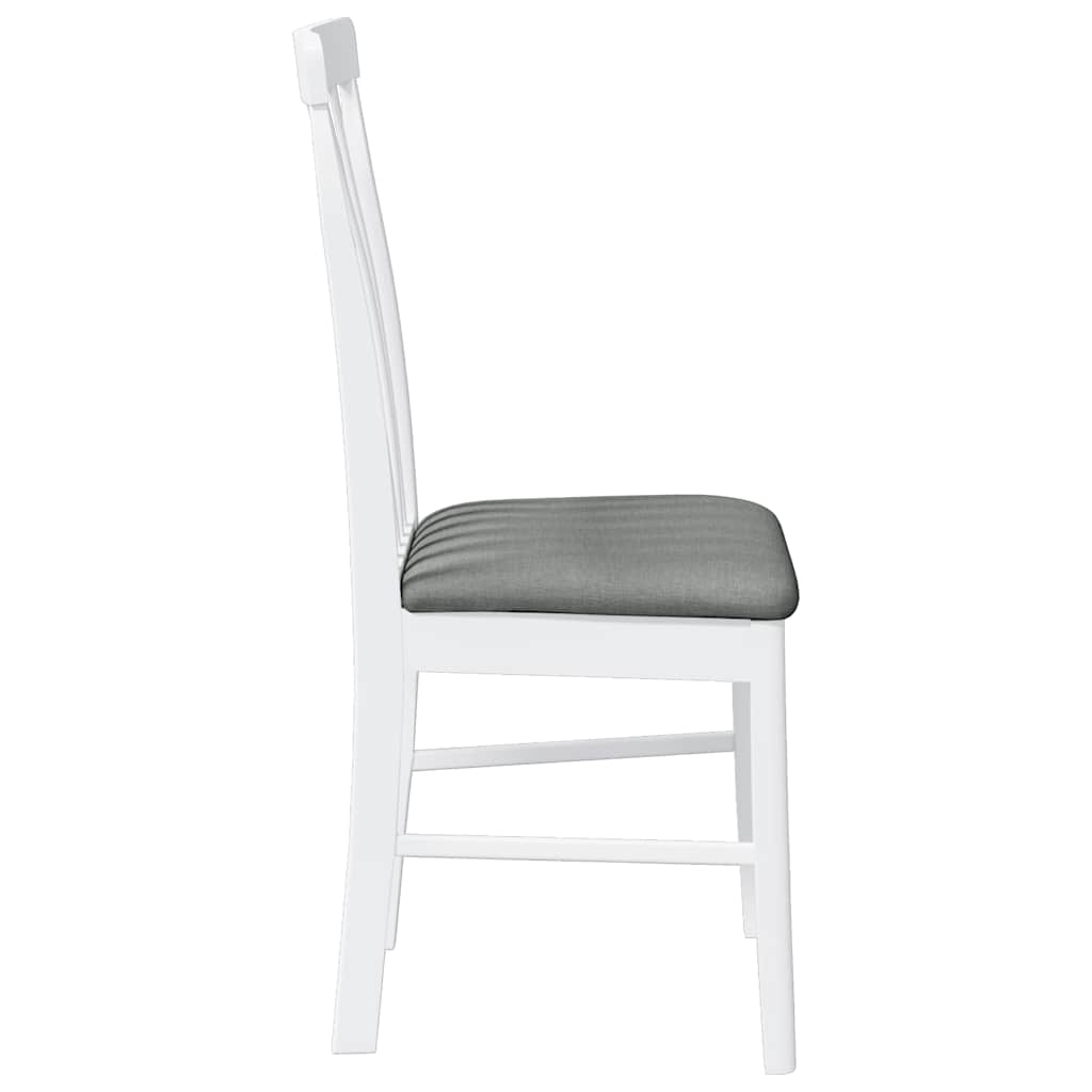Cadeiras de jantar com almofadões 2 pcs madeira maciça branco