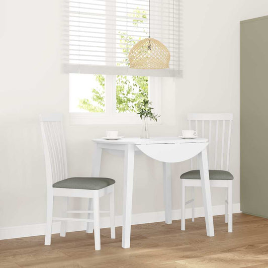 Cadeiras de jantar com almofadões 2 pcs madeira maciça branco