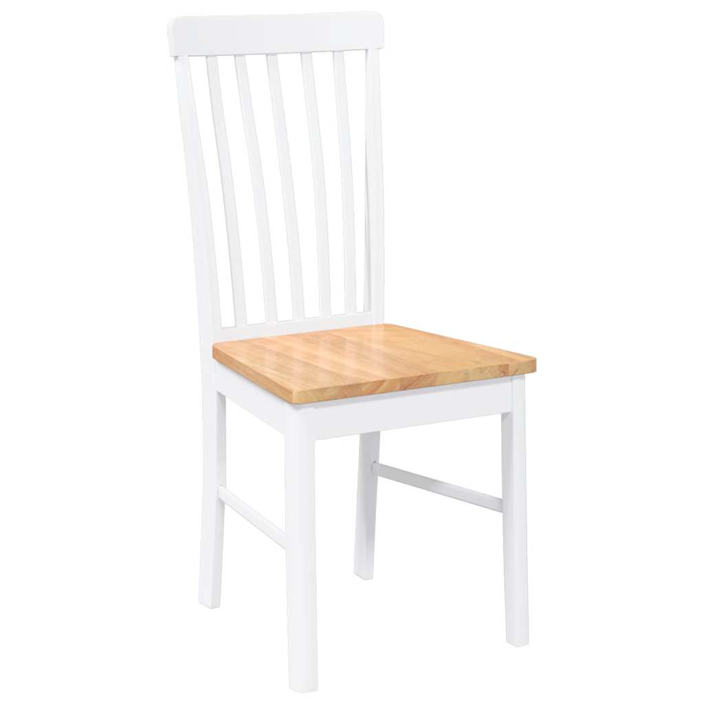Cadeiras de jantar 2 pcs madeira de seringueira maciça branco