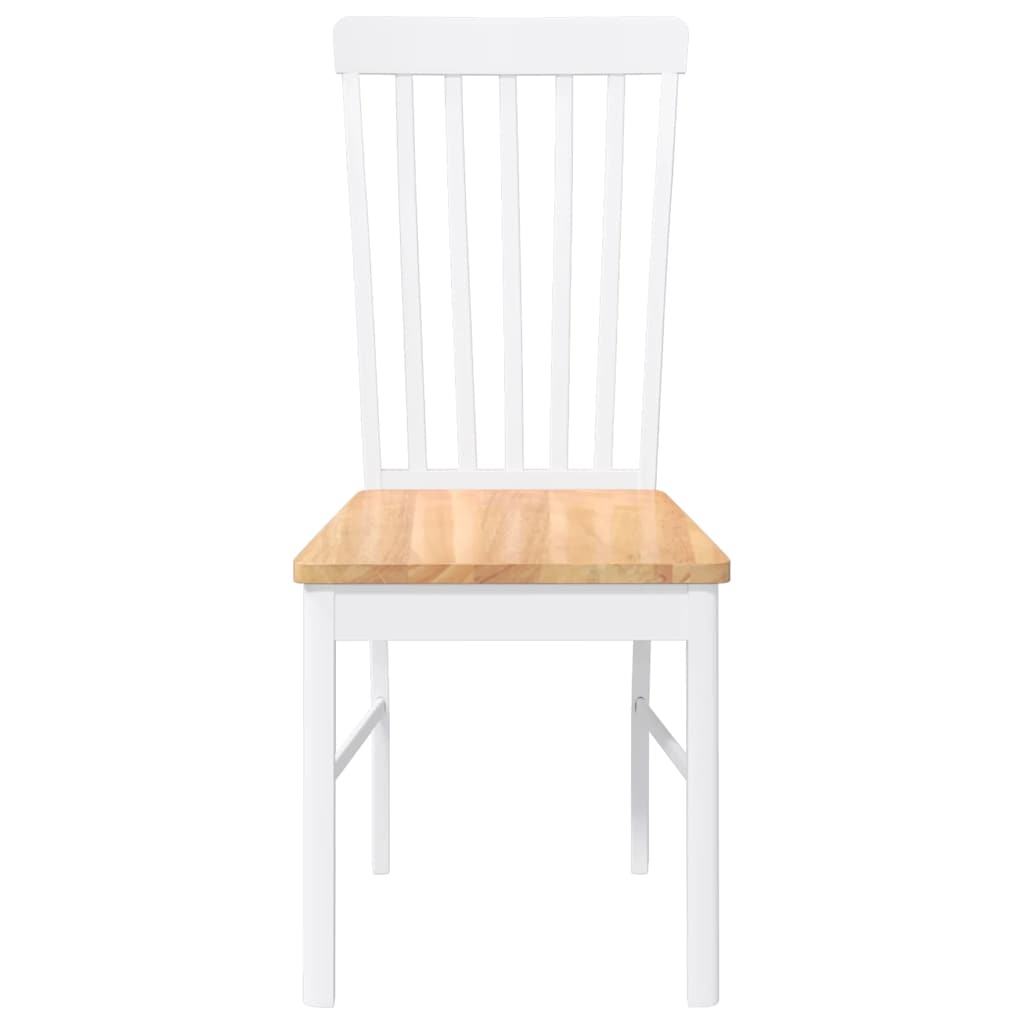 Cadeiras de jantar 2 pcs madeira de seringueira maciça branco