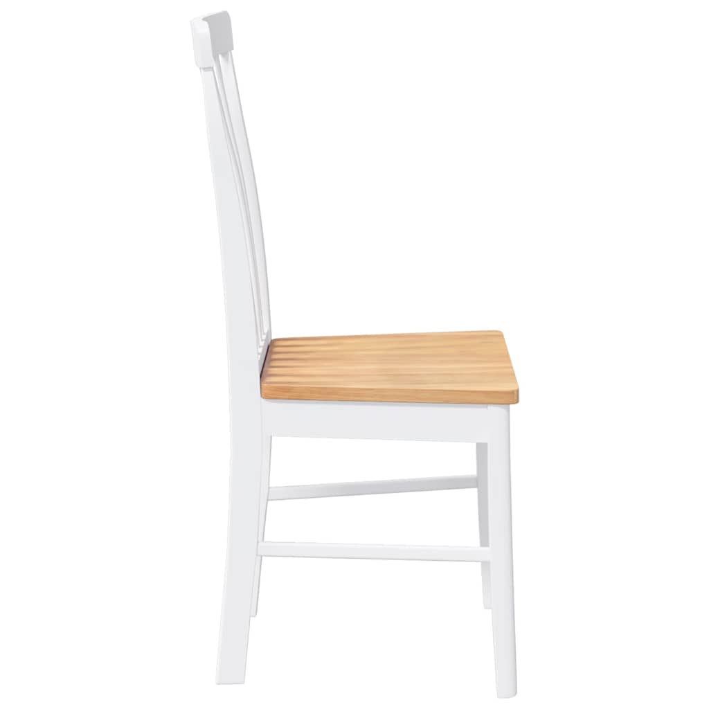 Cadeiras de jantar 2 pcs madeira de seringueira maciça branco