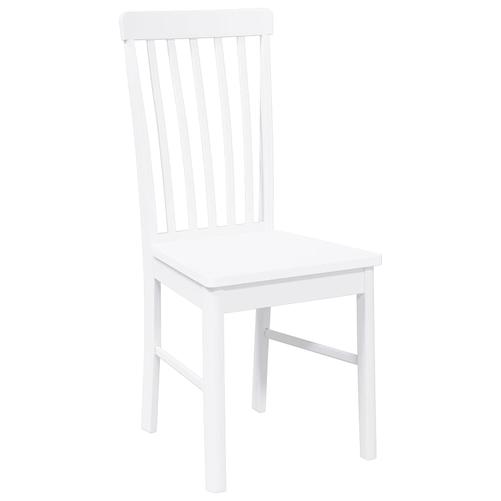 Cadeiras de jantar 2 pcs madeira de seringueira maciça branco