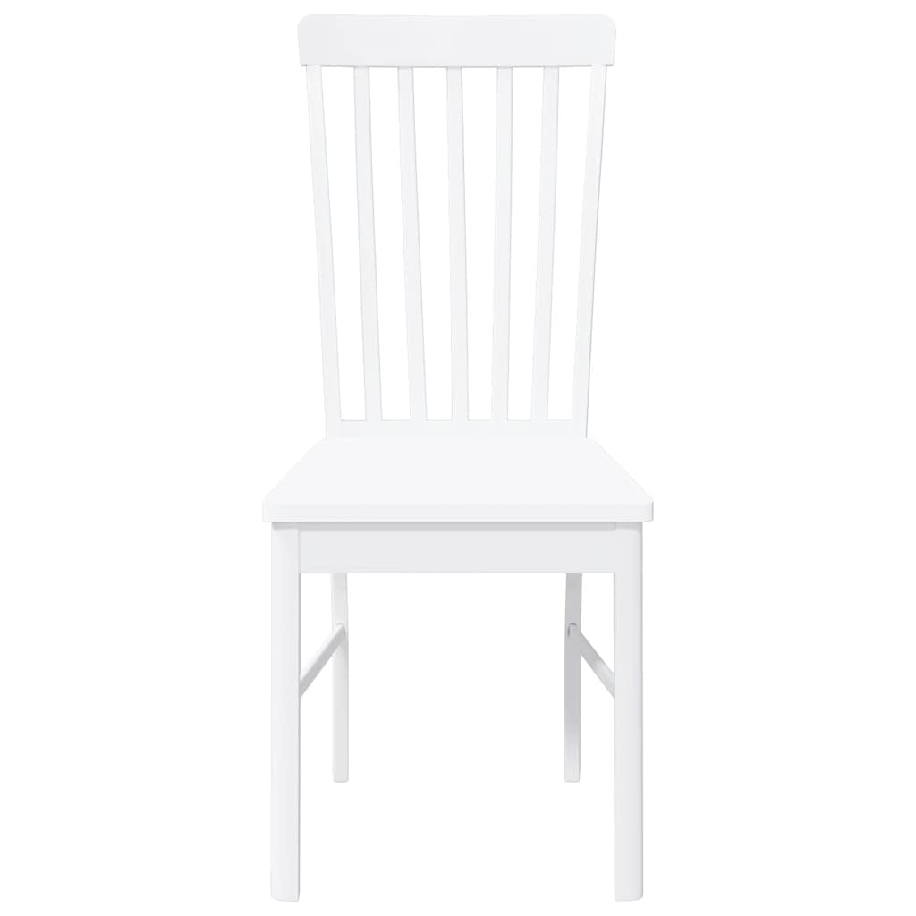 Cadeiras de jantar 2 pcs madeira de seringueira maciça branco