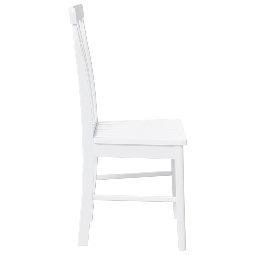 Cadeiras de jantar 2 pcs madeira de seringueira maciça branco